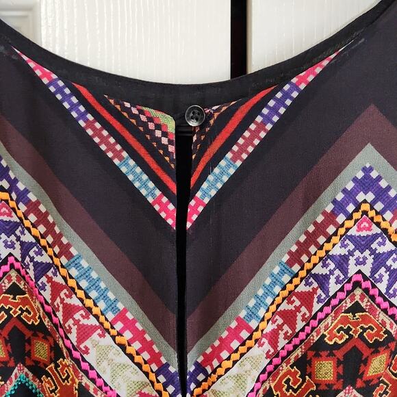 Tanvi Kedia Anthro Women's Black Multi-colored Sleeveless Embroidered Dress SZ 8 - Picture 3 of 14
